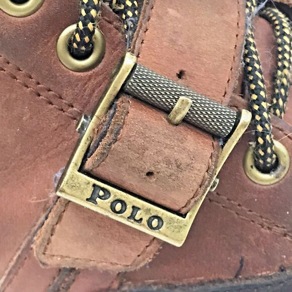 Polo Ralph Lauren Tyrek Boots Men\'s 7D Brown Black Leather Lace Up Buckle Shoes main image 4